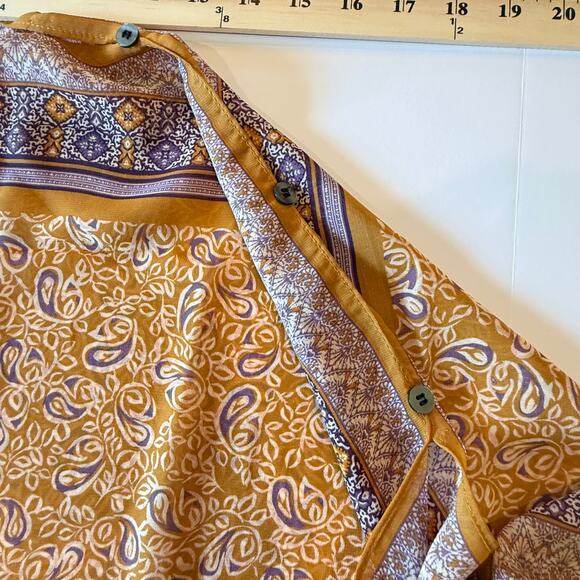 J JILL💕 Mixed-print Two-way Poncho ~ Light Tigers Eye Paisley One Size NWT - Picture 12 of 13